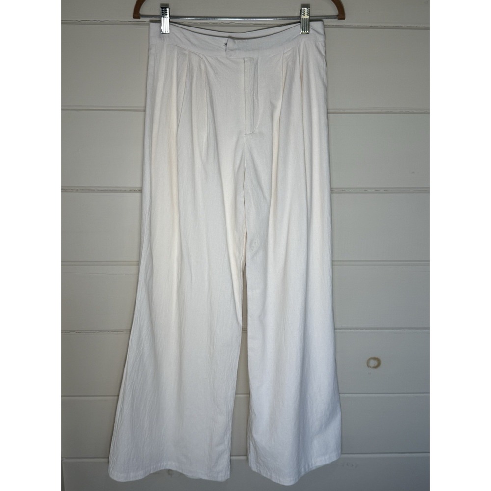 Altar'd State Pants Ivory Cream XS Wide Leg Classic Quiet Luxury Euro Summer